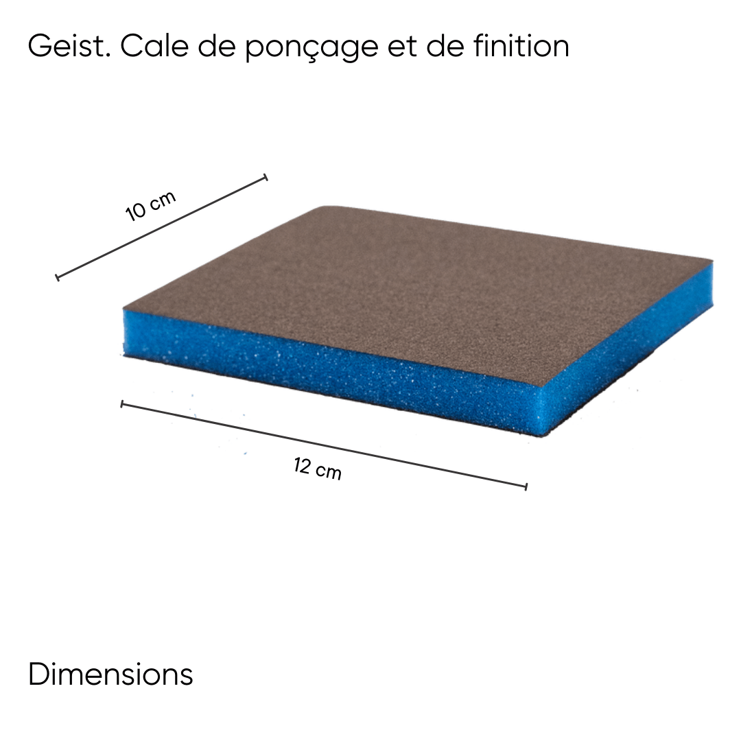 Cale de ponçage et de finition double face avec mousse de la marque Geist. Vendu par lot de deux cales