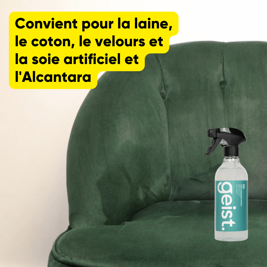 Geist Protection pour tissus et moquettes. Convient pour la laine, le coton, le velours, la soie artificiel et l'Alcantara